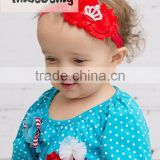 wholesale hair accessories Imperial crown flower baby elastic headband rose fashion accessory