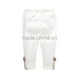 100%Cotton Baby Long Pants White Knitted Pants For Baby Girl thumbnail-2
