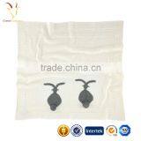 Rabbit Design Merino Wool Baby Blanket,Custom Knitted Baby Blanket thumbnail-2