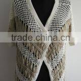 Fashion Ladies Short Sleeve Hand Crochet Cardigan Sweaters thumbnail-1
