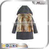 Girls' Furry Stadium- Cloth Toggle Long Winter Coat thumbnail-2