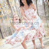 2017 Printed Matching Mother Daughter Clothes Plus Size Maxi Dress thumbnail-1