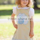 2017 Latest Children Halloween Clothing Kids Boutique Pumpkin Applique Dress New Girls Holiday Dress thumbnail-1