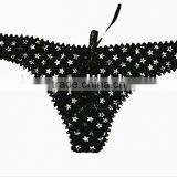 Hot Girls New Design Fancy Star Print Black Sexy Panties Underwear