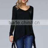 Fashion Blouse Back Lace Design Long Sleeve Korean Blouse For Wholesale 2017 thumbnail-5