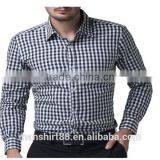 2016 New Wholesale Cutaway Collar Gingham Long Sleeve Custom Men's Formal Dress Shirt thumbnail-1