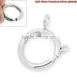 Silver Tone Copper Bolt Spring Ring Necklace End Clasps Findings thumbnail-1