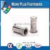 Made in Taiwan Threaded Insert Knurled Flat Head Open Head Rivet Nut thumbnail-4