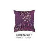 Purple Square Zippered Embroidered Decorative Pillows Custom With 18 x 18