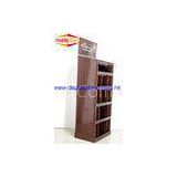 5 tiers Retail Cardboard Display Stand / magazine Paper Display Rack in Brown