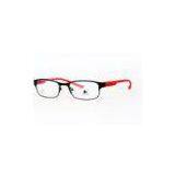 Angular Narrow Metal Optical Frames For Youth , Demo Lens , Blue / Red And Black