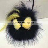 Colorful Promotional Fashion Fur Accessories Raccoon Fur Fuzzy KeyChain thumbnail-1