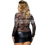 2017 Latest Sexy Black Lace Leather Lingerie thumbnail-5