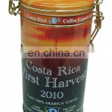 Hot sale coffee tin can with steel wire clasp