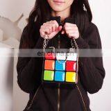 New Fashion Personality Cute Rubik's Cube Bag Shape Handbag Handbag Handbag Clutch Bag thumbnail-1