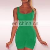 Women 2020 New Arrival One-piece One Piece Jumpsuit Sexy Short Bodycon Casual Blank Fluorescent Color Romper Jumpsuit thumbnail-6
