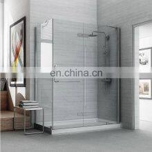 Modern Cheap Bathroom Frameless Safety Tempered Small Shower Glass Doors thumbnail-4