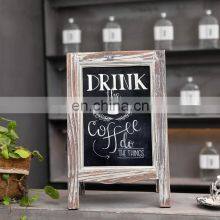 A-frame Chalkboard Menu 2-Sided Torched Wood A-Frame Chalkboard Sign Sidewalk Cafe Menu Sandwich Board thumbnail-2