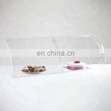 Retail Store 2 Levels Plastic Bread Shelf Holder Custom Acrylic Bakery Display Case