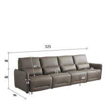 Italian-Style Modern Minimalist First Layer Cowhide Leather Straight Row Sofa Living Room Split Three-Seat Sofa Combination thumbnail-4