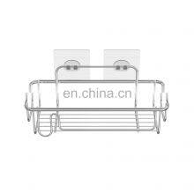 Oem Manufacturer Multifunctional Wall Mounted Metal Shower Towel Storge Shelf Bathroom Rack With Magic Sticker