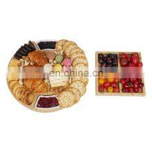 Wood Bamboo Cheese Board And Knife Set Charcuterie Cheese Plate For Wine Cheese Meat thumbnail-1