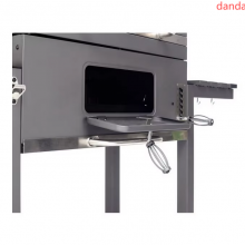 Outdoor BBQ Charcoal Grill With Two Shelf Table With Big Size Wheel thumbnail-3