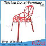 modern design aluminum metal structure dining chair