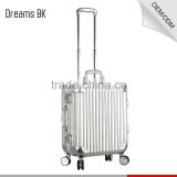 360 degreer rolling wheel luggage case, aluminum trolley luggage Upright Suitcase Set