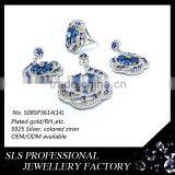 2015 Fashion China Wholesale 925 Royal Blue Silver Pakistani Bridal Jewelry Sets thumbnail-2