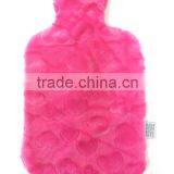 Customized High Quality Pink Super Soft Plush Hot Water Bottle Cover thumbnail-1