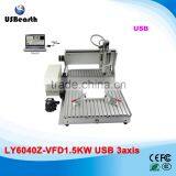 USB Port 1.5kw 6040 Z-U1500W Mini Cnc Router Engraving Drilling and Milling Machine for Wood Metal Aluminum, Copper