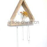 Shabby Chic Triangle Wooden Wall Diy Storage Shelf With Hooks thumbnail-1