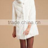 Emk1449 Fashionable White Mink Fur Coat thumbnail-1