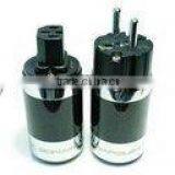 SONARQUEST Carbon Fiber Series Rhodium Plated EU Power Plug Schuko Connector