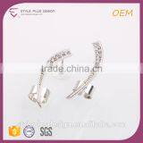 E72972K01 Simple Design Baby Clip On Earrings Jewelry Silver Plated White Crystal For Anniversary Wedding Gift Party Occassion thumbnail-2