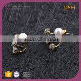 E78069L01 STYLE PLUS Shiny Gold Plate Small Diamond Pearl Women Earrings Fashion Earring Designs thumbnail-3