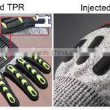 CE EN388 13g seamless HPPE knitted mechanics work impact gloves for workers