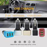 Three Ports USB Plug Car Charger Output 2.1A. 1.5A, 1.0A for Ipad, Iphone, Mobile thumbnail-1