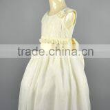 Baby Girls Ivory Communion Bridal Wedding Party Lace Dress Kids Wear Bridesmaid Flower Waist Collar Dress thumbnail-4