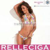 RELLECIGA Swimwear Bikini - High Contrast Jungle Print Triangle Top and Bottom