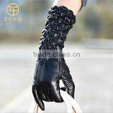 Wholesale Fashion Skin Tight Sheepskin Women Cheap Long Leather Gloves