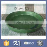 Glazed Green Porcelain Dish Plate in Emerald Green thumbnail-4