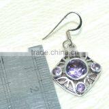 925 Sterling Silver Earring Amethyst Nice Dangle for Best Gift This Christmas thumbnail-2