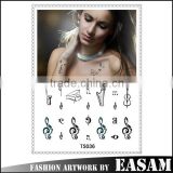 Temporary tattoo stickers for body art with musical notation key design