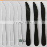 18cm disposable plastic fork and spoon and knife with black,white color