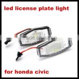 canbus 18smd white auto car rear number plate light led license plate lamp for honda accord/ci vic/legend 12v 6000k