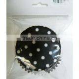 Black Polka Dot Cupcake Liners STD With OPP Bag Packing(50 Count) thumbnail-1