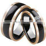 New Stainless Steel and Ceramic Combined Ring, Custom Stainless Steel Wedding Rings Fashion Jewelry in Website thumbnail-1