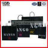 Black Paper Hand Bag With Logo Print thumbnail-1